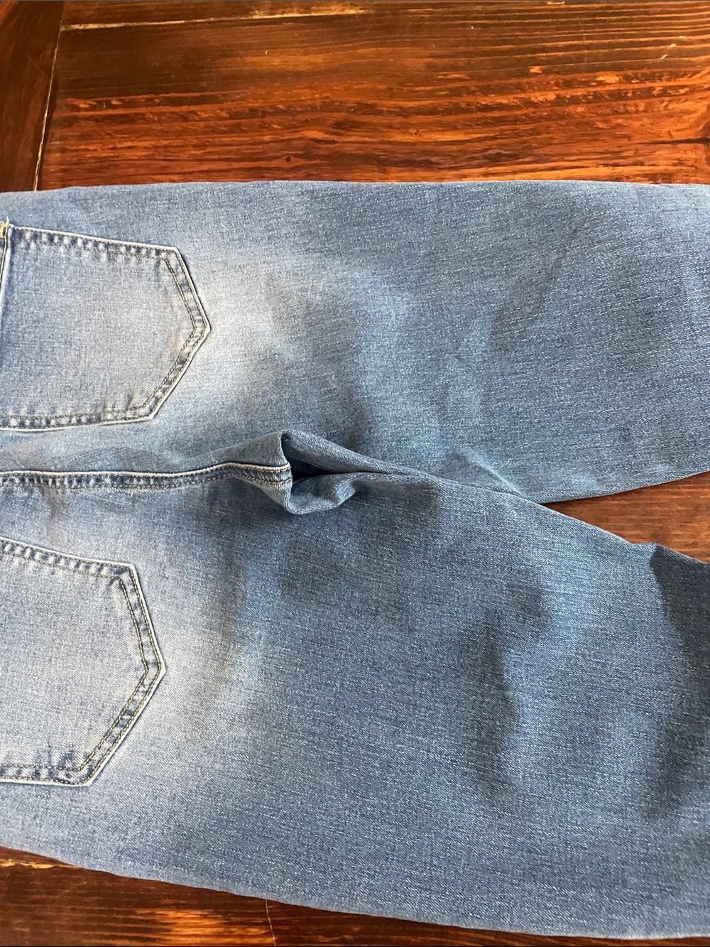 YMI Light Blue High-Rise Flare Jeans with Frayed Hem - Picture 9 of 12
